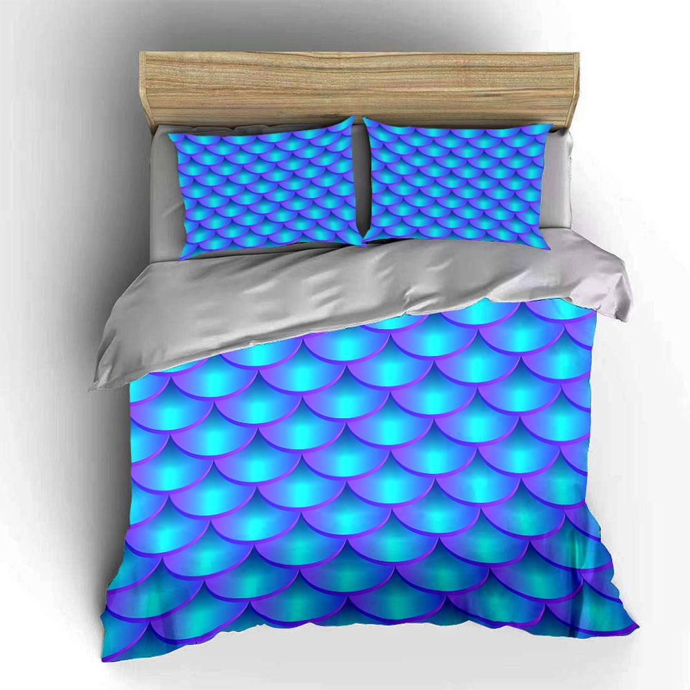 Mermaid Scale Bedding Set Bedding Duvet Cover Set Duvet Cover Pillowcases (1 * Duvet Cover 2 * Pillowcases, without duvet insert)