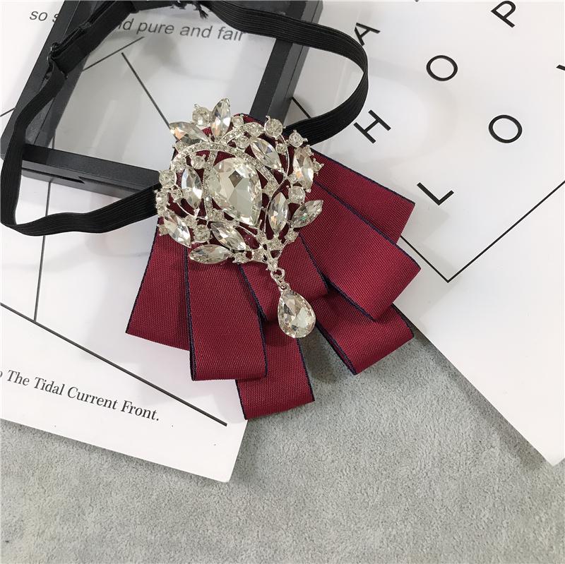 Korean Version of Bow Tie Female College Style Japanese Free-play Female Collar Flower Diamond Jewelry Shirt Accessories Male Bo