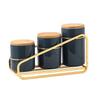 3x Kitchen Canister Pots Storage Containers Jars for Snacks Cafe