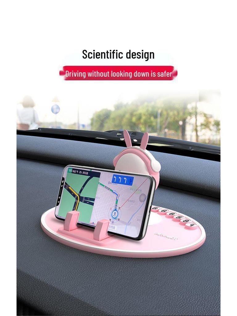 Kreslený držák na telefon na palubní desku auta - Multifunkční držák pro podporu navigace
