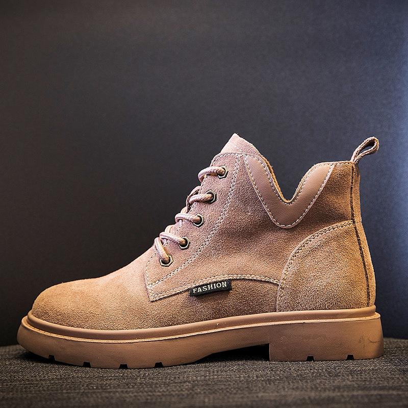 Leather Martin Boots Autumn and Winter New Women's Short Boots Flat Women's Boots Black Locomotive Women's Shoes Thin Boots