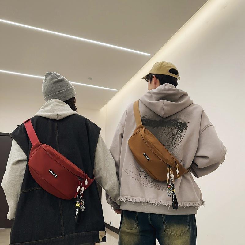 Fashion Couple Fashion Simple Niche Design Breast Bag Trend Casual Versatile Sports Messenger Bag