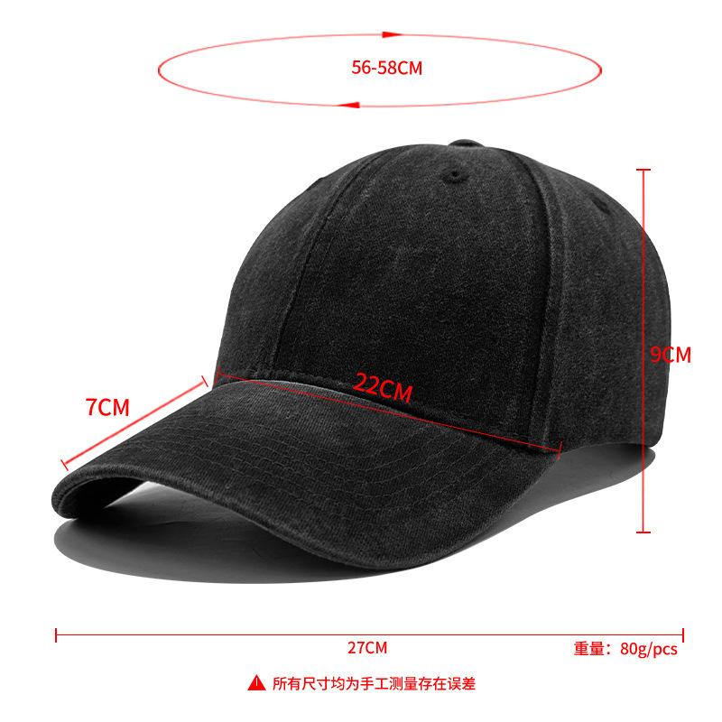 Pure Cotton Old Washed Baseball Cap Soft Top Solid Color Cap Sunshade Sunscreen Hat Embroidery