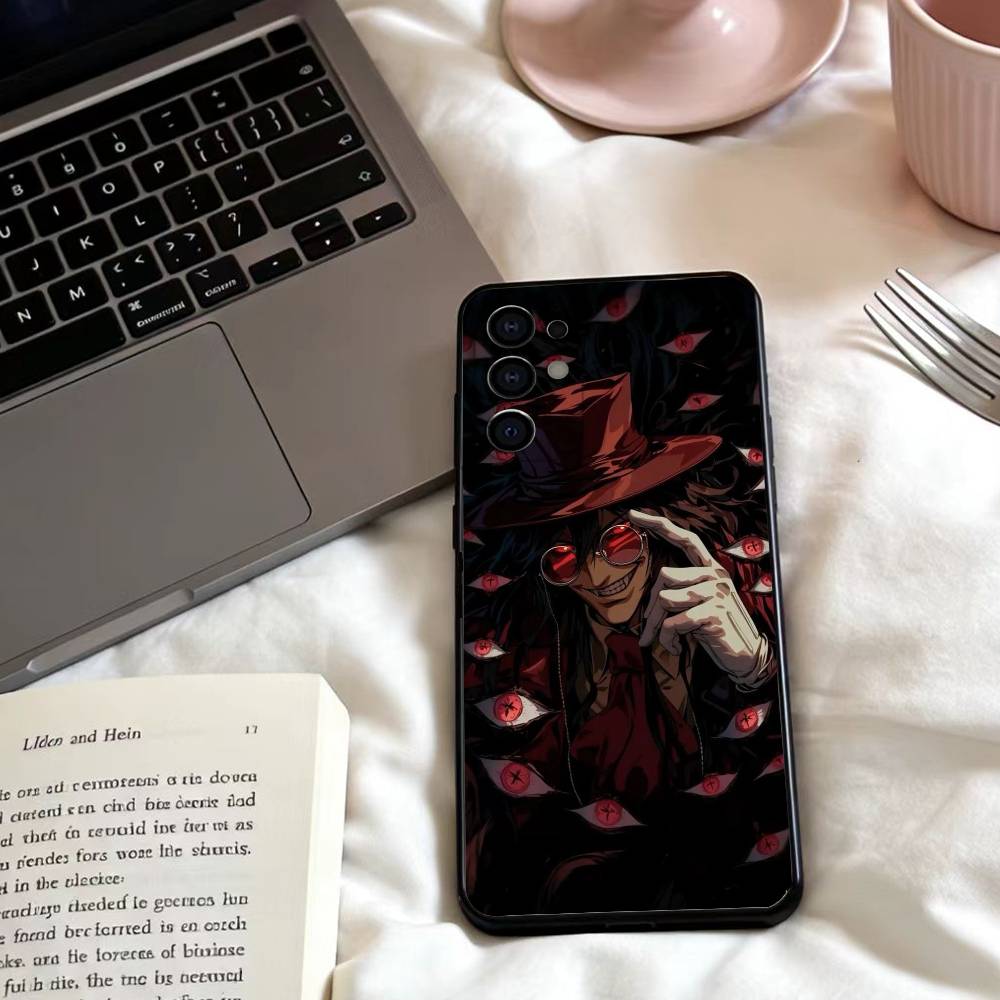 Anime H-hellsing Phone Case For Samsung S25,24,23,22,30,21,10,9,Ultra,Plus,Lite,FE,4,5 G Soft Black Case