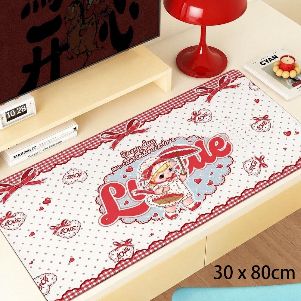 Cute Cartoon Girl Desk Mat Thickened Computer Desk Protector New Keyboard Mice Mat Office