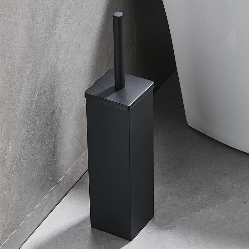 Stainless Steel Wall-Mounted Toilet Brush Set with Lid - Odor-Proof Bathroom Cleaning Tool