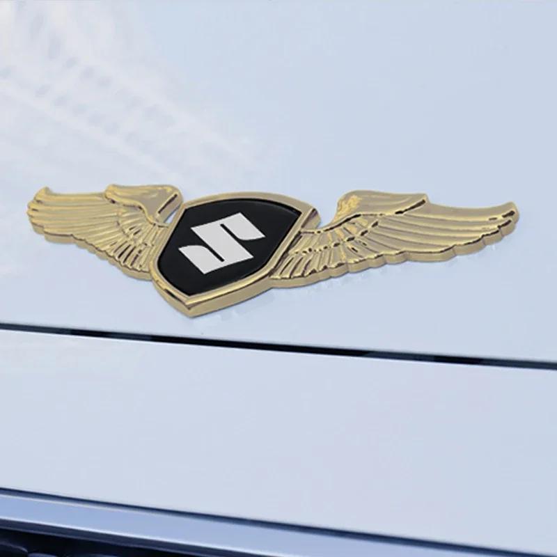 Metal Wings Car Front Bonnet Sticker Trunk Side Emblem Badge for Suzuki ALTO GRAND VITARA IGNIS JIMNY Samurai S-Cross SWIFT SX4