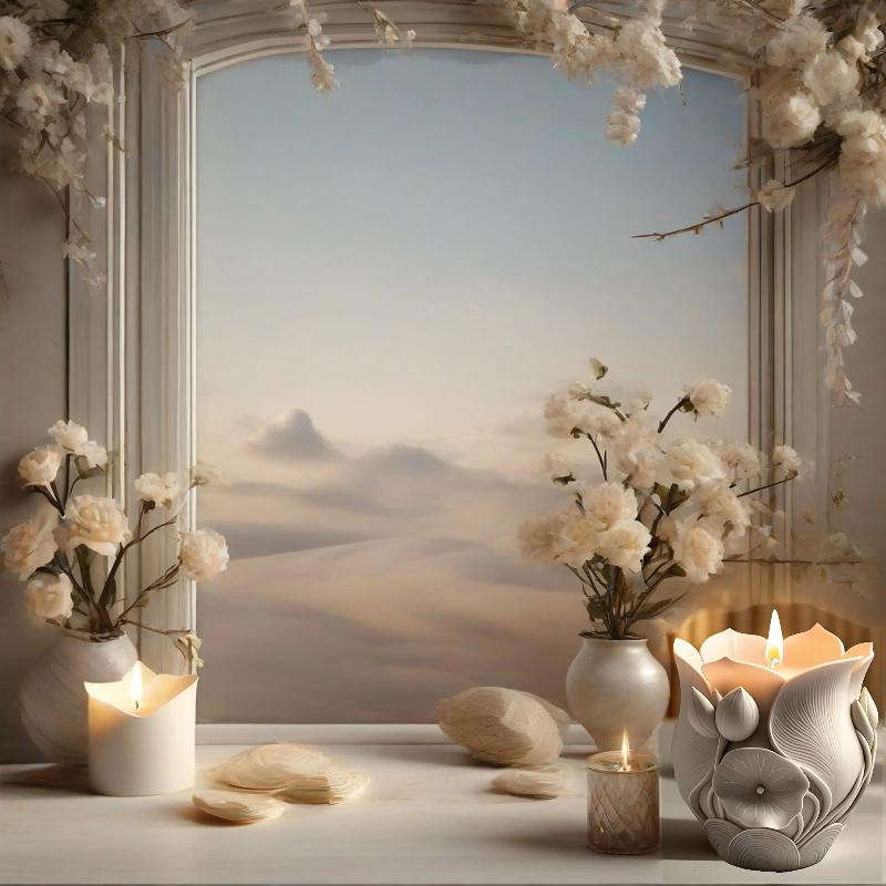 DIY Epoxy Resin Mold Scented Candle Cup Storage Silicone Mold Lotus Vase Plaster Cup Home Decoration Epoxy Resin Molds