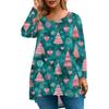 Women's Fashionable Casual Long Sleeved Plus Size  Print Top Plus Size Floral Print Top