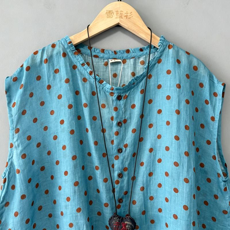 DIMANAF 2026 Summer Women Plus Size New Blouse Shirt Fashion Sleeveless Cotton Casual Loose Lady Tank Tops Tees Print