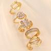 Luxus Schneeflocke Edelstahlring für Damen Mama 18K Gold-plattiert Anti-Verblassend Verstellbarer Ring Hochzeits Schmuck Zubehör BFF