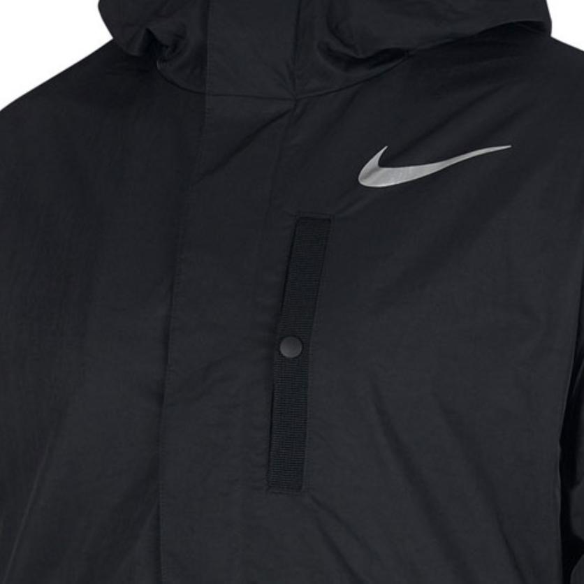 Nike Logo Print Sport Hooded Jacket With Large Pockets Men Outerwear Black CT2197-010