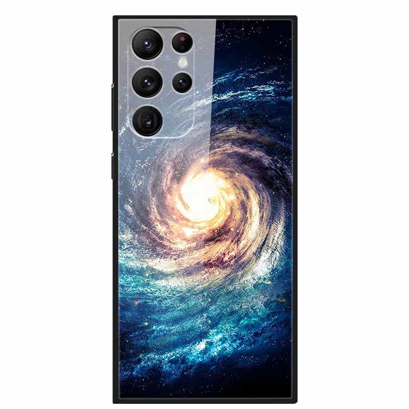 Gehärtetes Glas Cover Für Samsung S23 Ultra 5G Hülle S 23 Luxus Hartes Funda für Samsung Galaxy S23 Plus Ultra 5G Bemaltes Coque S23