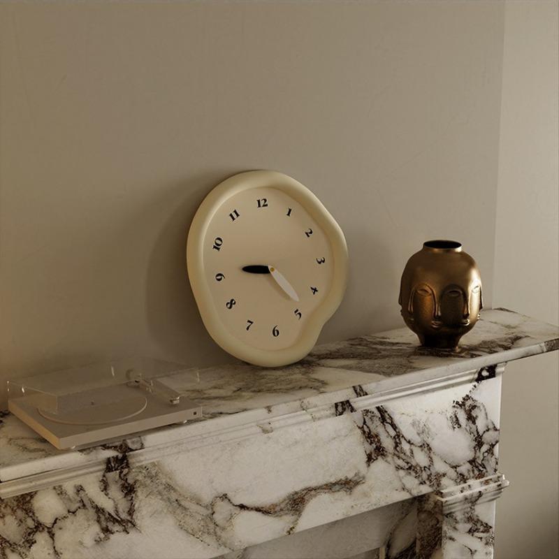Modern Minimalist Cream Living Room Wall Clock Elegant Stylish Decor Silent Quartz Battery Operated High End Home Decoration