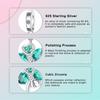 Metal Clover Pendant Green Zircon Shines Brightly Fit 4Mm Aperture Make Your Own Bangle Necklace Fine Accessory Making Elegant Fashion Beautiful