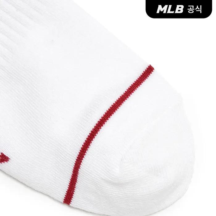 MLB Striped Small Logo Ankle Socks 3-Pair Set MLB (Beige)