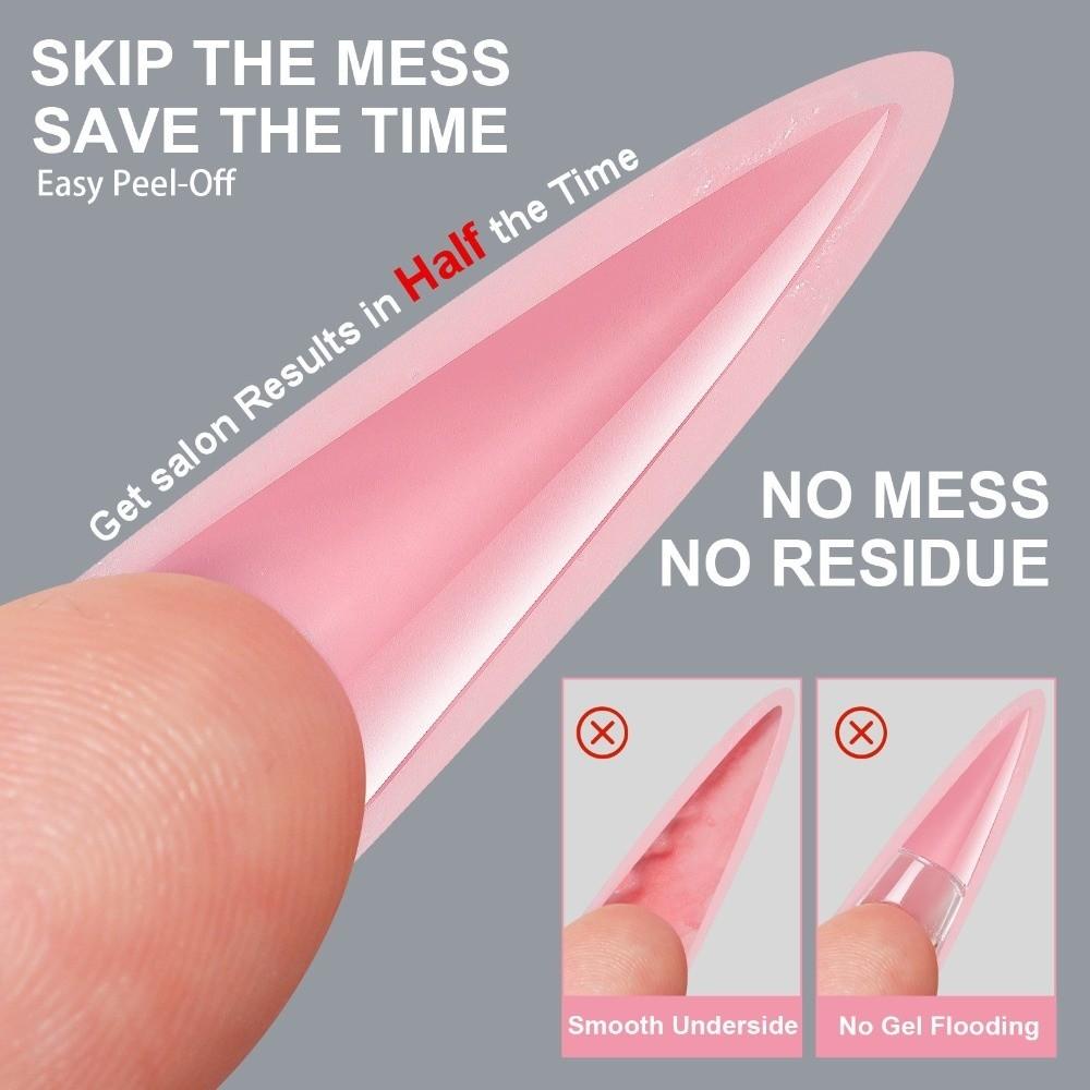 256Pcs/Box Transparent Nail Sandwich Dual Form DIY False Nails New Tips Nail Extension Form