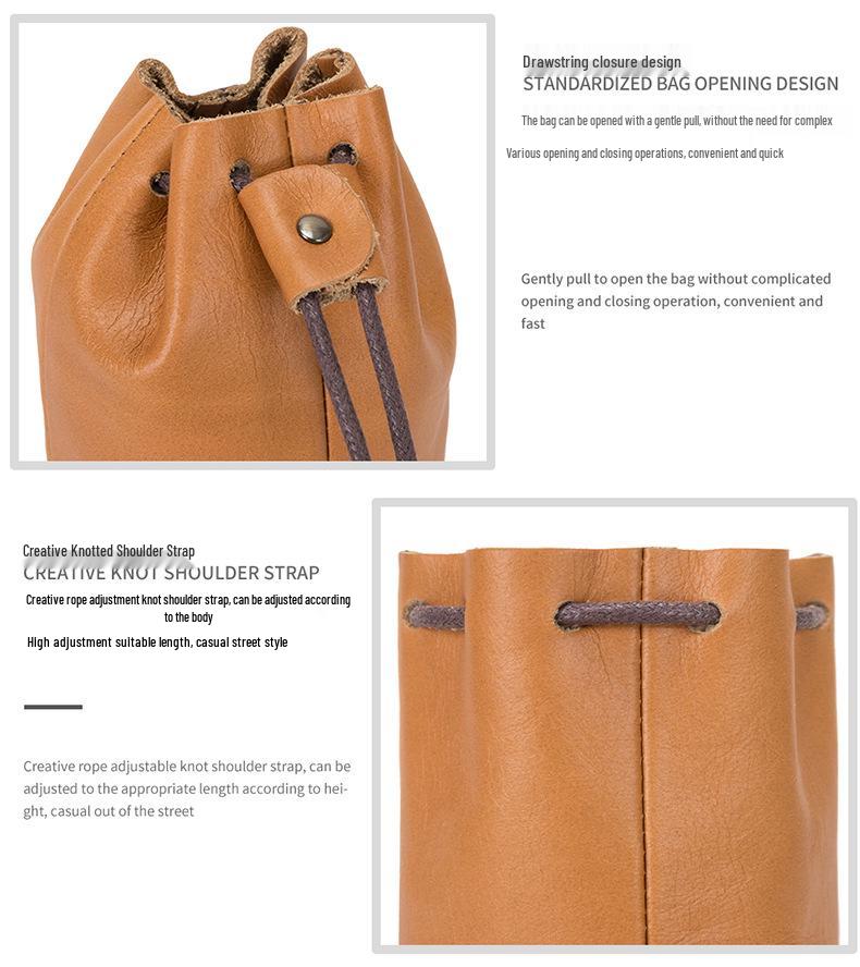 Vintage Leder-Münzbörse - Obernarben-Rindsleder, Kleine Geldbörse, Lippenstift-Aufbewahrung mit Kordelzugverschluss