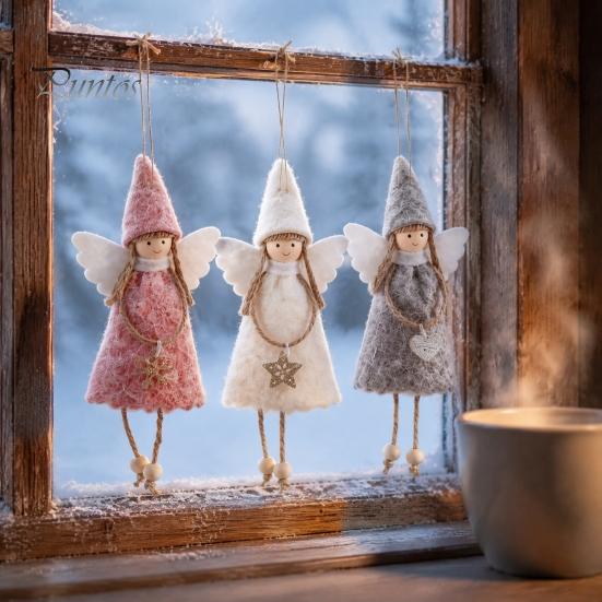 Reusable Xmas Tree Accessories Christmas Angel Doll Decoration, Plush Fairy Girl Pendant, Hanging Nursery Room Decor Ornament for Winter Holiday Party