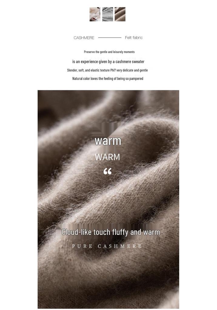 Women's Round Neck Cashmere Cardigan – Soft & Simple, Solid Color, Loose Fit, Fashionable Knit Sweater for Autumn/Winter.