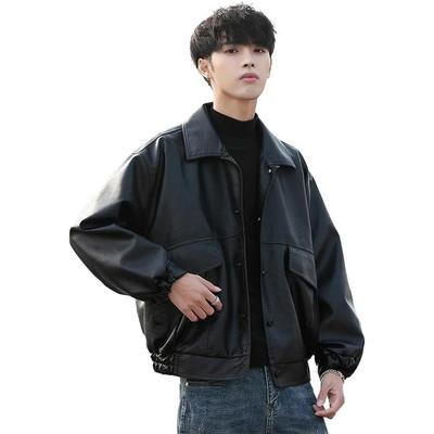 Piele Piele Piele PU Rece Solid Rece Stil Business D.IIZOO Jachetă pentru Bărbați, Jachetă de Motociclist, Palton, Jachetă, Îmbrăcăminte Exterioară cu Fermoar, Bluzon, Culoare,