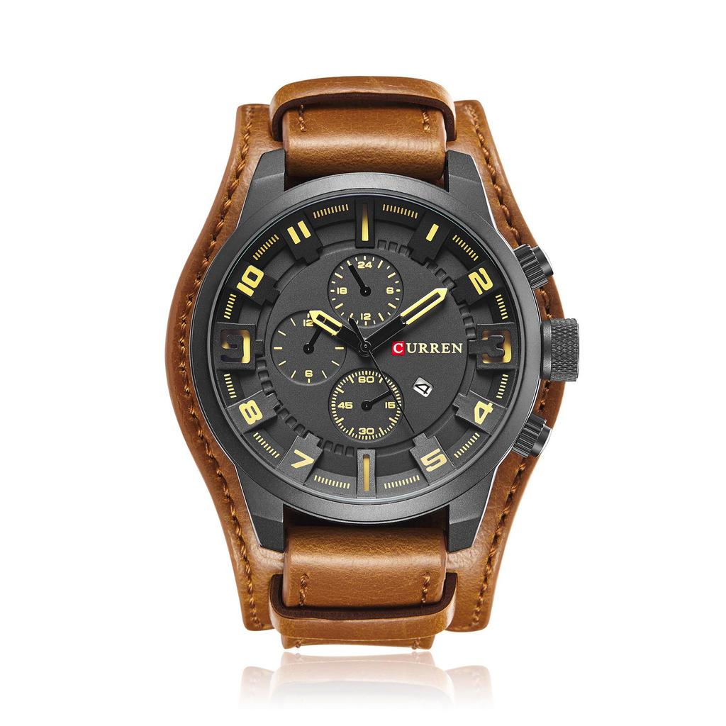 CURREN 8225 Men's Waterproof Quartz Leather Watch with Calendar Function