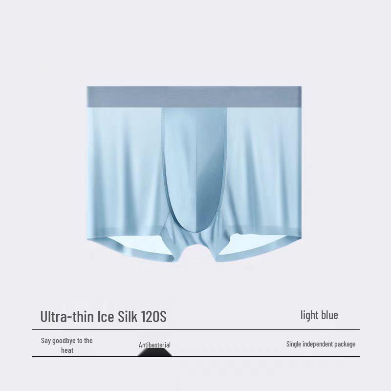 Men's Plus Size Quick-Dry Ice Silk Boxer Briefs - Summer Antibacterial and Breathable.