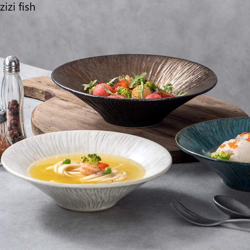 Vaisselle en céramique Assiette à dîner Assiette à fruits Bol à salade Bol à dessert Bols à soupe Bols à nouilles Plat à dim sum Plateau à collation Disque à piquer