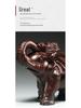 Large Ebony Wood Elephant Carving Set - Home Decor & Housewarming Gift