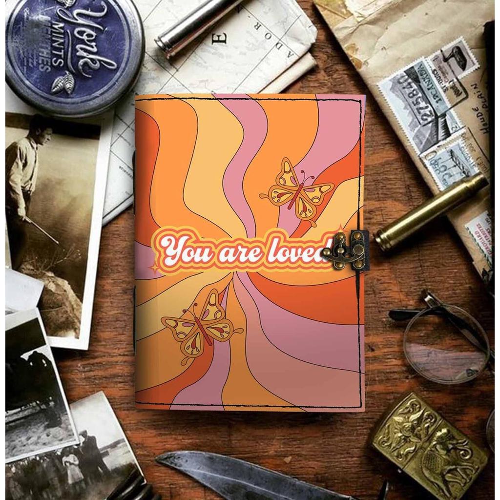 Leather You are loved Printed Blank Pages Journal Diary for Personal & Office Use Planner Blank Diary (7 x 5 Inch)