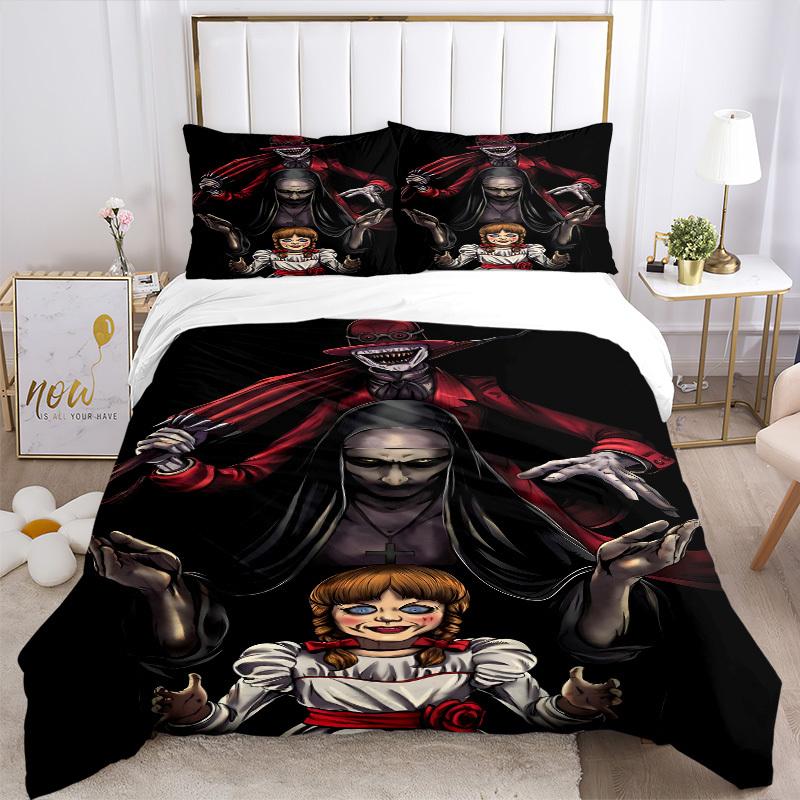 3pcs Annabelle, Horror Bedding Set: Perfect for Bedroom or Guest Room. Soft and Comfortable with No Core Included yy251031007