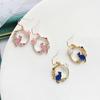 New Fashion Cute Cat Dangle Earrings For Women Hollow Heart Shape Sweet Flowers Crystal Drop Earring Girl Party Jewelry Gifts