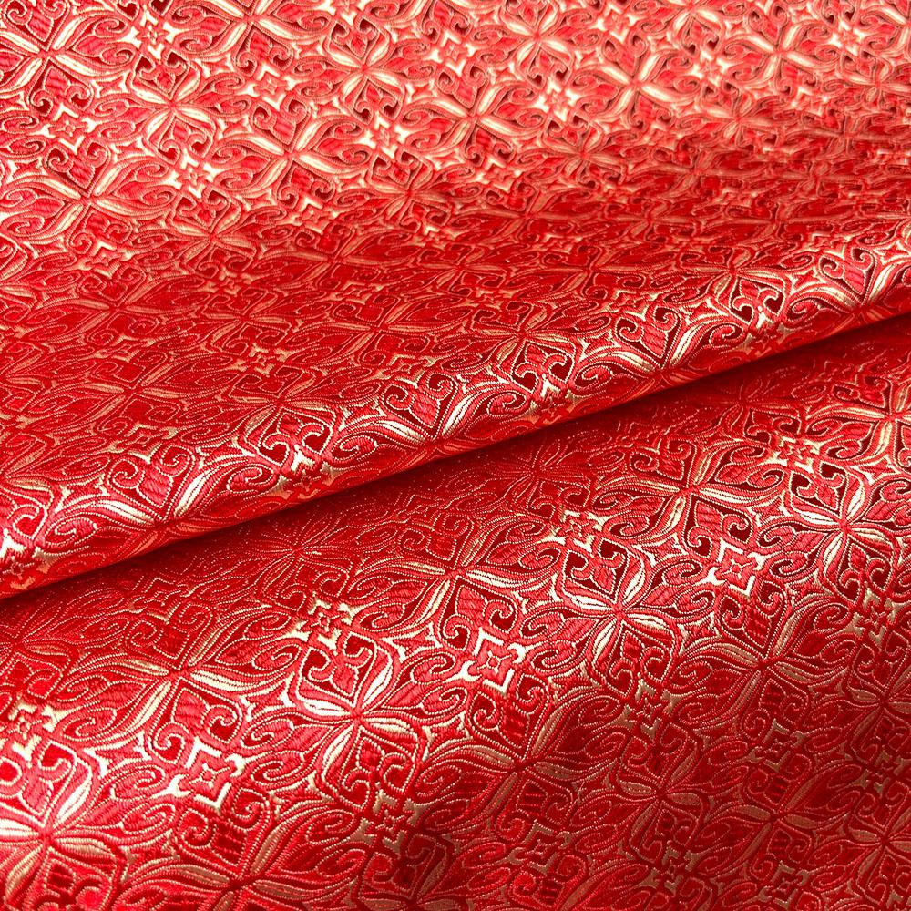 Jacquard Brocade Fabric Damask Flower Patterned Faux Silk Trim Cheongsam Children Costume Hanbok DIY Dress Doll Clothes Material