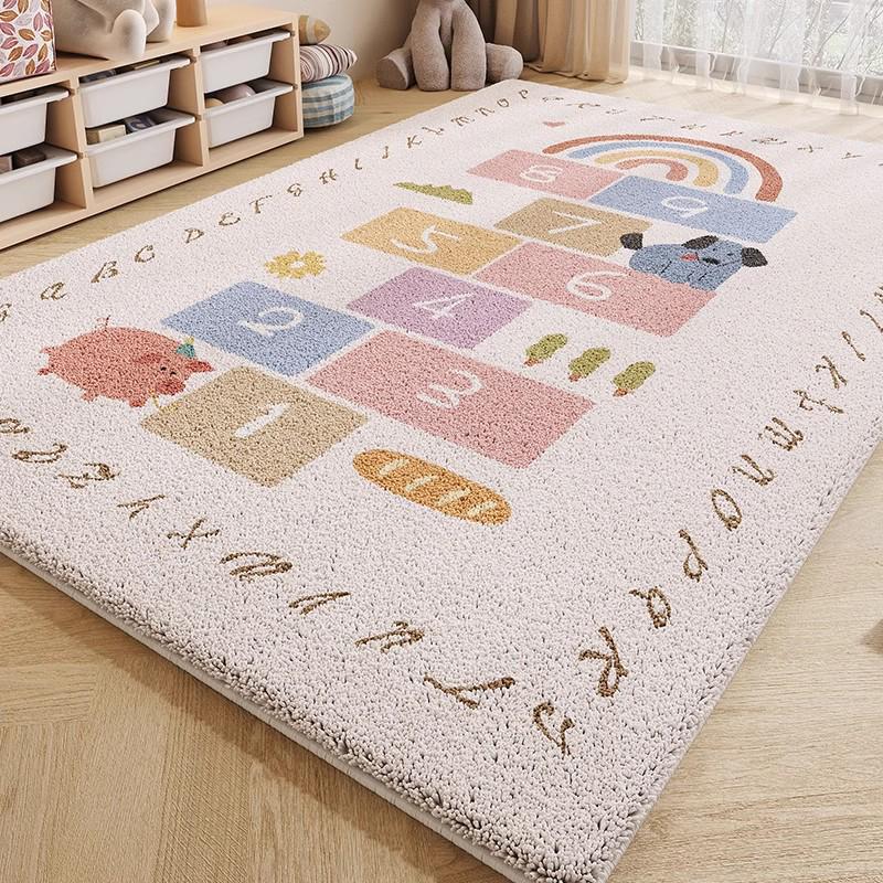 Cartoon Style Luxury Faux Cashmere Children's Floor Mat