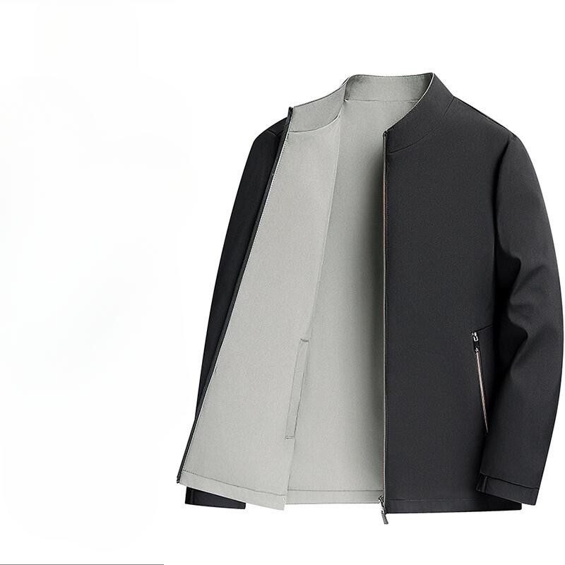 New Double-sided Stand-up Collar Jacket for Men Spring and Autumn Business Casual Jacket for Men