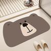 MOON TIME Cute Cartoon Bathroom Mat, Absorbent Non-Slip Dirt-Resistant Foot Pad, Toilet Mat, Happy Bear Design, 40*60cm