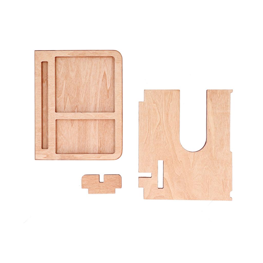 Wood Phone Docking Station Key Holder Desktop Storage Organizer Surface Polishing Treatment Watch Glasses Stand