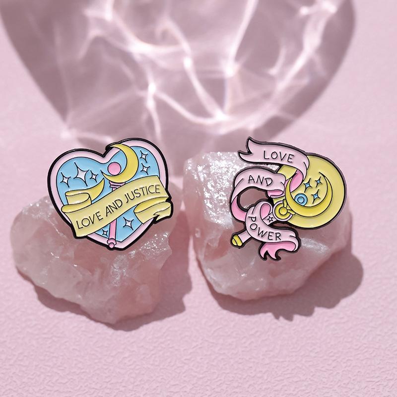 Whimsical Cartoon Pink Brooch Featuring Playful Star Magic Wand And Wing Designs