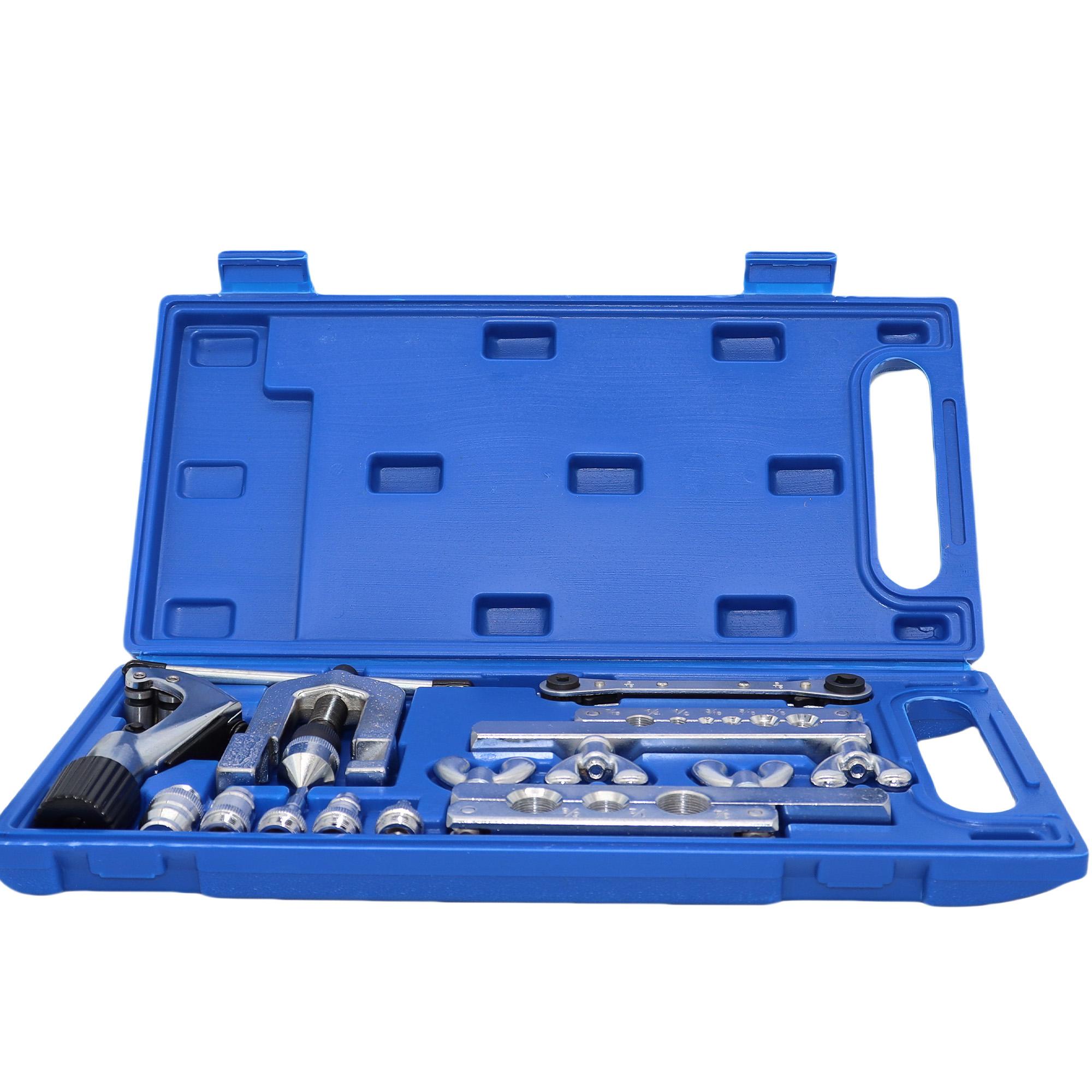 

Многоцелевой набор инструментов для труб: для систем отопления, вентиляции и кондиционирования воздуха, сантехники и развальцовки медных труб, включает в себя труборез и гаечный ключ с храповым механизмом.