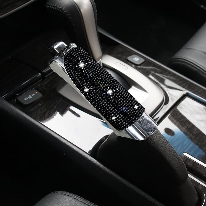 Universal Crystal Car Handbrake Covers Anti-slip Auto Gear Shift Collars Diamond Car Bling Accessories Interior for Woman Girls