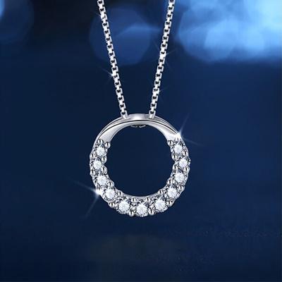 Korean Version Ins Wind Diamond-set Simple Halo Pendant Fashion Short Collarbone Chain Necklace Women