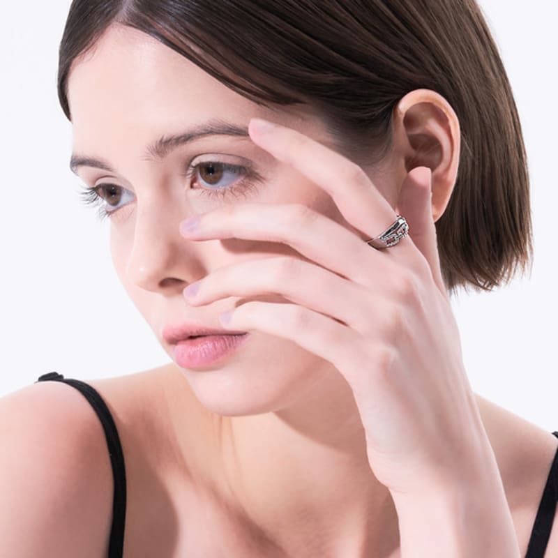 GEIGER Jewelry Cross Chain Open Ring GIBRWR003