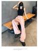 Women's White Ice Silk High-Waist Wide-Leg Cargo Pants - Summer 2025, Slimming, Quick-Dry Style