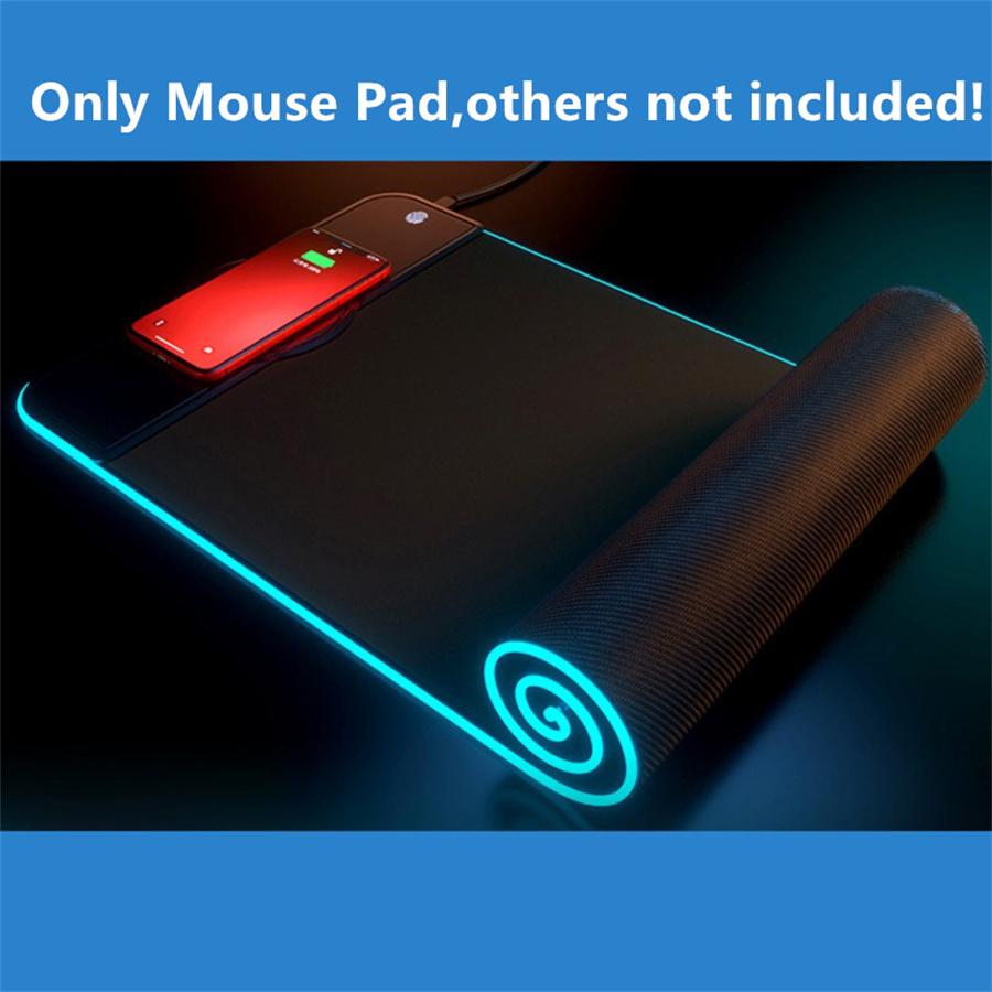 RGB Gaming Wireless Charging Computer Mouse Pad Colorful Luminous Rubber Mouse Pad for PC Laptop Keyboard Table Mat