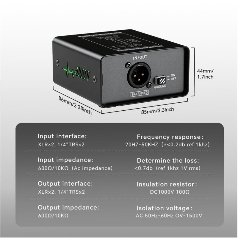 Sound Isolation Device Ground Looping Noise Isolators Effective Noise Reductions for Professional Recording Studios