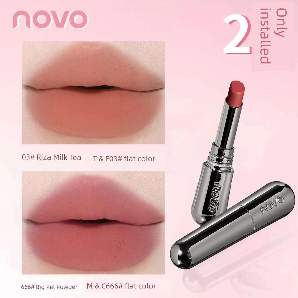 Novo Lipstick Female Waterproof Long Lasting and Does Not Fade No Stain on Cup Nude Color Series Moisturizing Matte White Lip Lacquer Genuine Goods