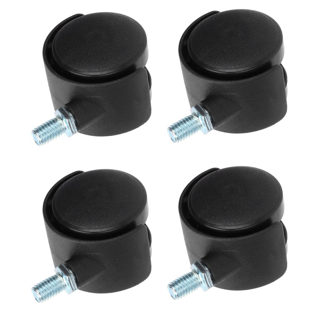 4Pcs PU Casters with Brake 1.5in Universal Wheel for Cabinet Bookshelf Trolley Black