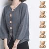 Creative Cute Gold Bear Shape Animal Style Sewing Buttons Clothes Accessories Button Decor DIY