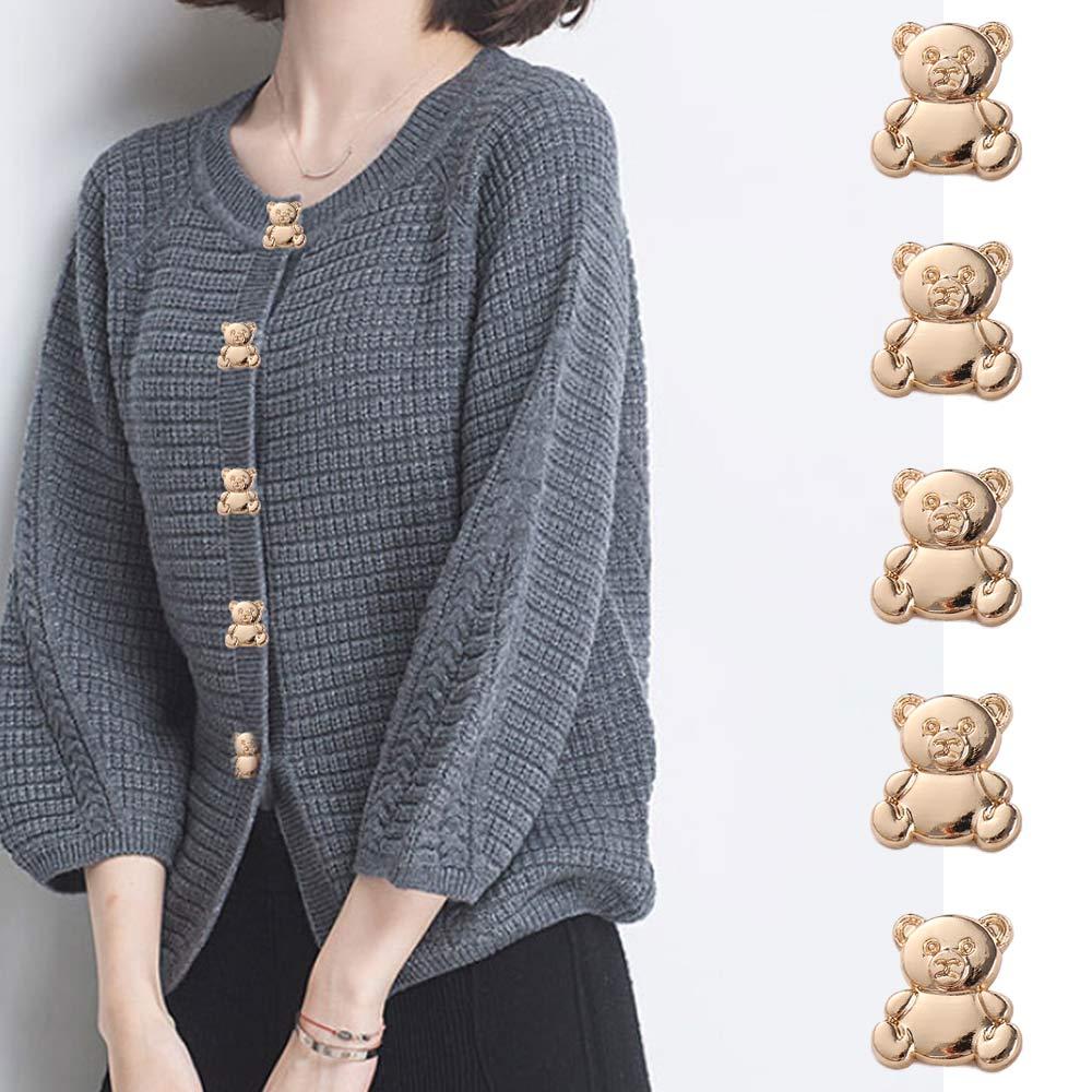 Creative Cute Gold Bear Shape Animal Style Sewing Buttons Clothes Accessories Button Decor DIY