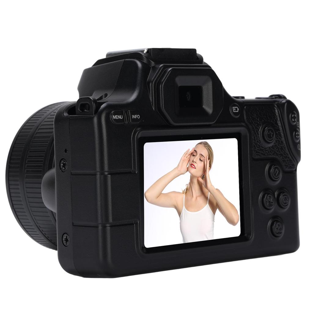 48MP 2K Digital Camera Double Lens Portable 16X Zoom Camera with Games Music Filters for Travel Black